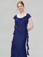 Flowy Ruffle Sheath Bridesmaid Dress 