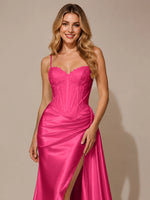 Silk-like Prom Dress with Appliques