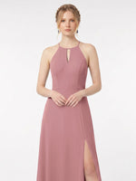 Chiffon Bridesmaid Dress with Halter 