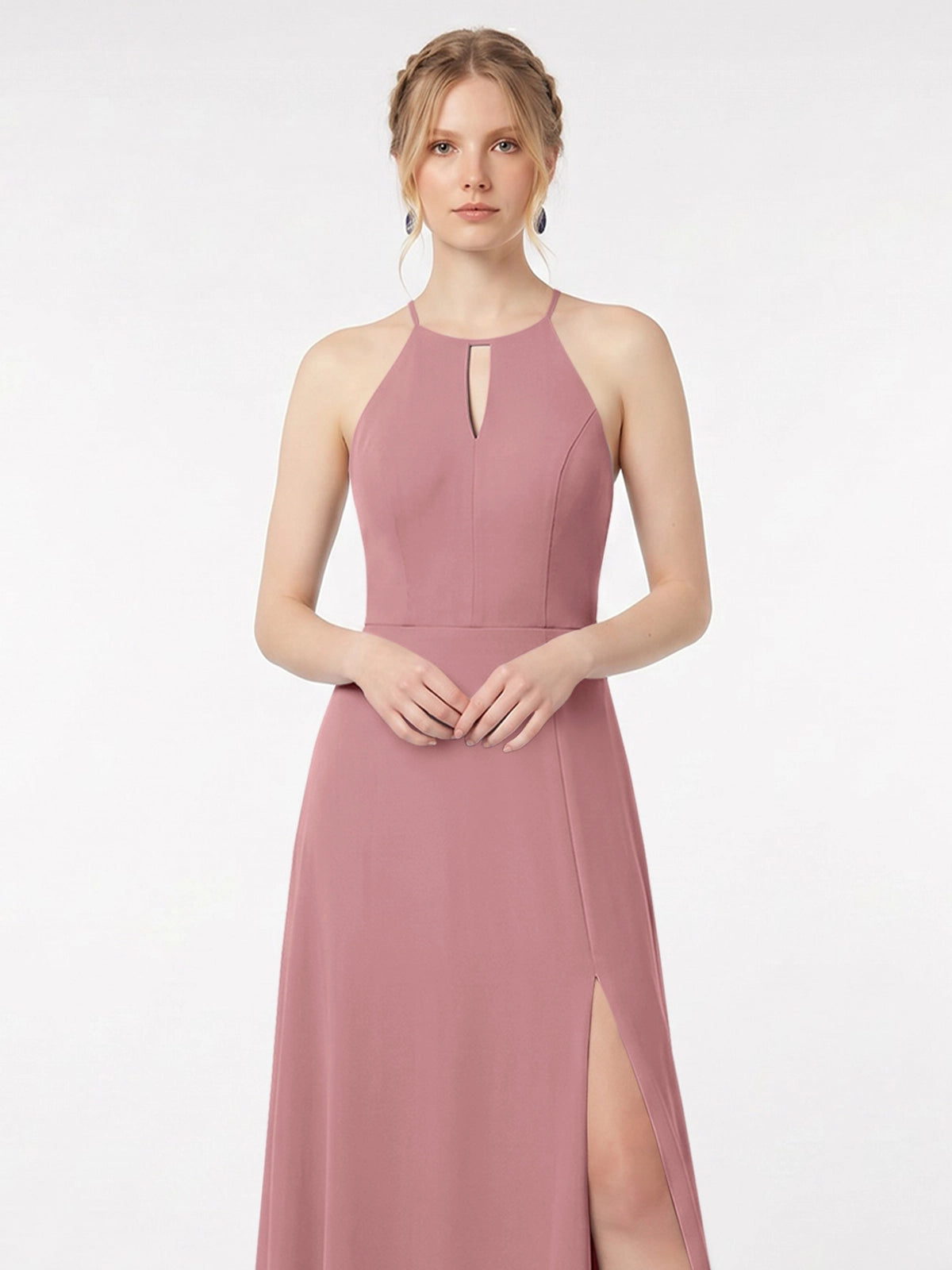 Chiffon Bridesmaid Dress with Halter 