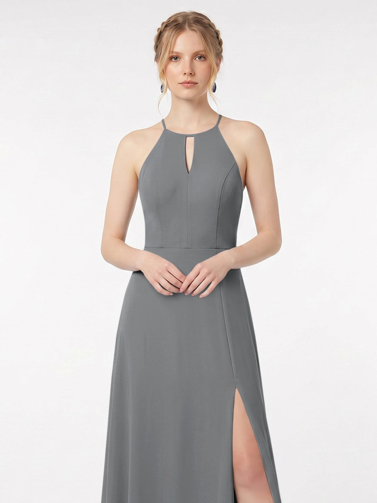 Chiffon Bridesmaid Dress with Halter 