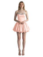 Beading Bubble Hem Mini Dress 