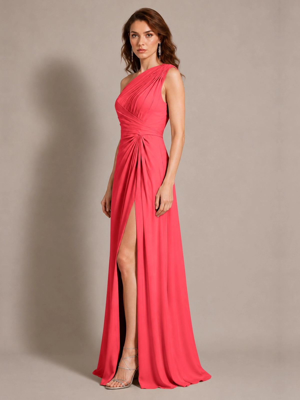 One-Shoulder Prom Dress with Slit