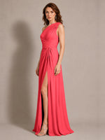One-Shoulder Prom Dress with Slit