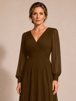 Chiffon Mother of the Bride Dress with Long Sleeves 