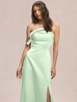 Satin Bow Accent Bridesmaid Dress 