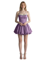 Beading Bubble Hem Mini Dress 