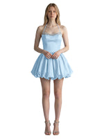 Beading Bubble Hem Mini Dress 