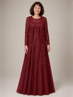 A-line Mother of the Bride Dress with Lace 