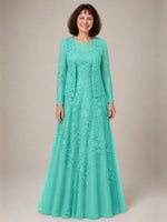 A-line Mother of the Bride Dress with Lace 
