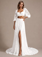 Lace Wedding Dress with Slit 