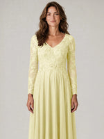 A-line Mother of the Bride Dress with Appliques