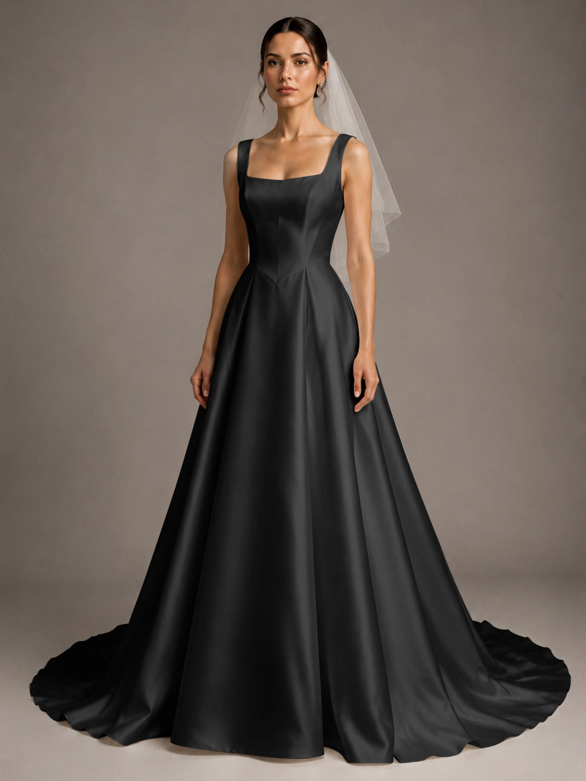 A-line Wedding Dress with Square Neck 