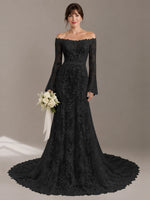Lace Wedding Dress with Off-the-Shoulder 