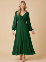 A-line Bridesmaid Dress with Long Sleeves 