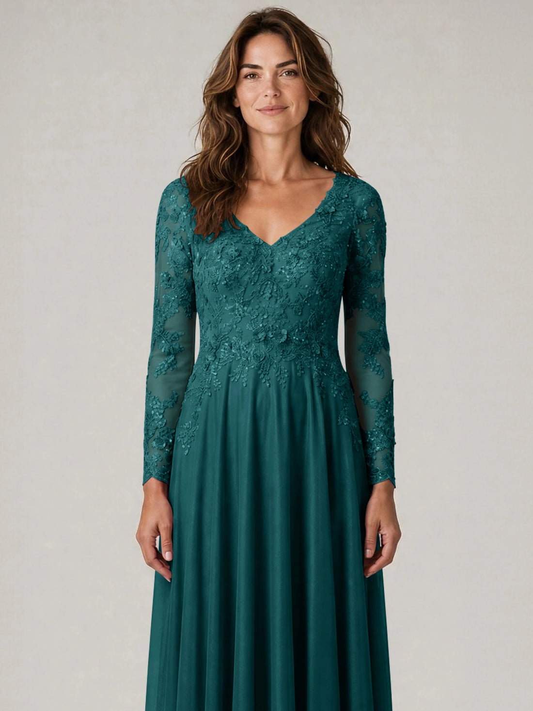 A-line Mother of the Bride Dress with Appliques