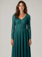 A-line Mother of the Bride Dress with Appliques