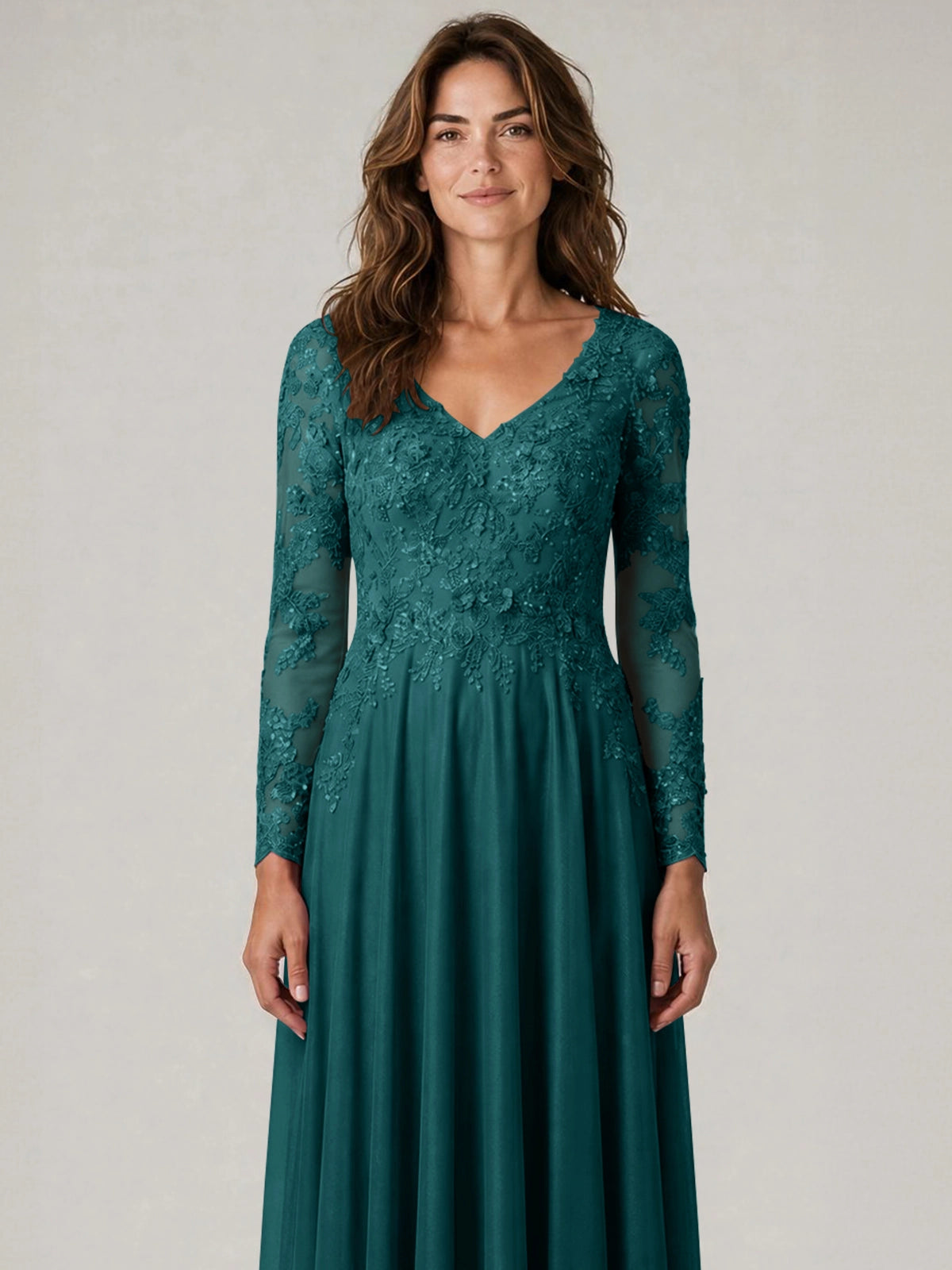 A-line Mother of the Bride Dress with Appliques