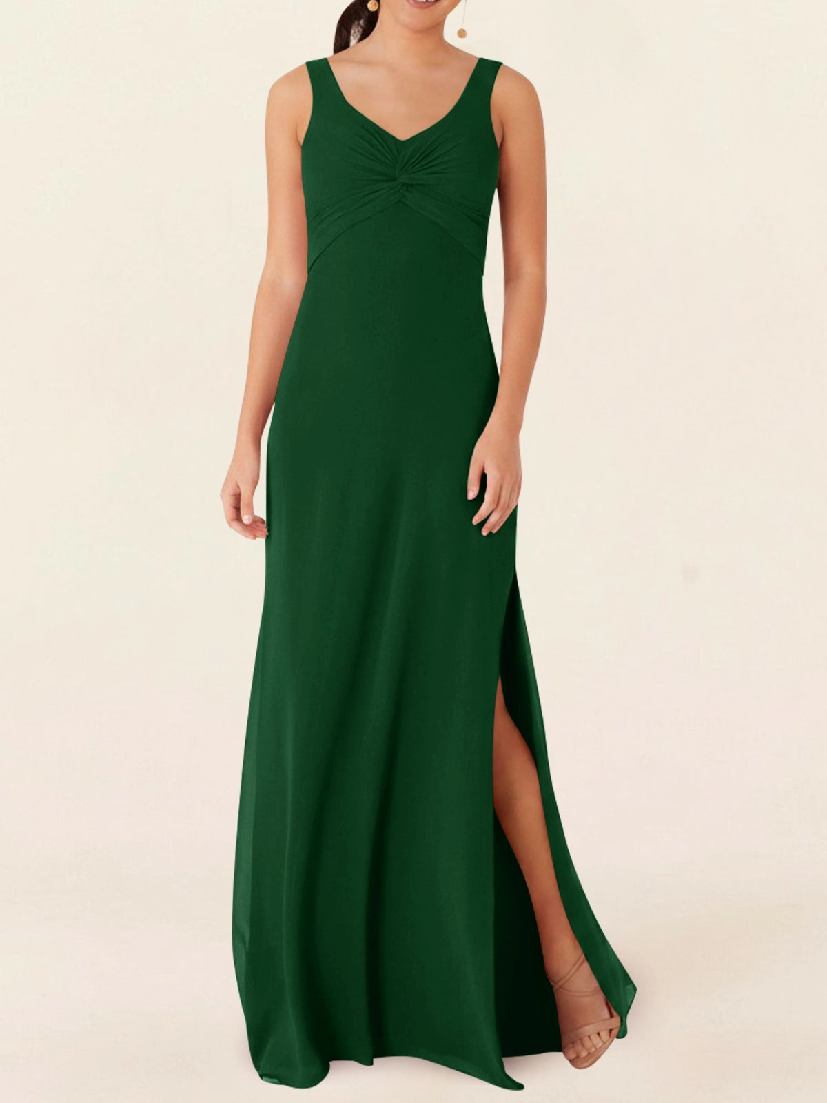 Chiffon Bridesmaid Dress with Slit 