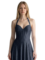 Halter Beaded Prom Dress 