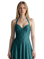 Halter Beaded Prom Dress 