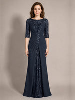 Lace Mother of the Bride Dress with Applique 