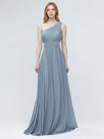 One-Shoulder Side Cut-Out Bridesmaid Dress 