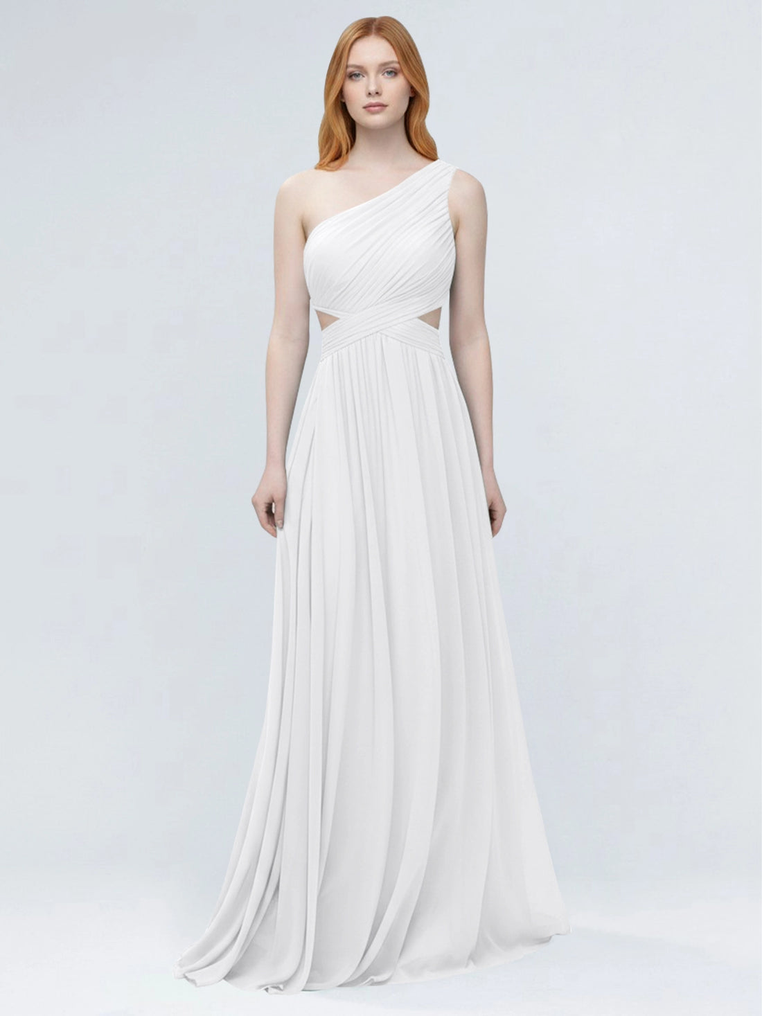 One-Shoulder Side Cut-Out Bridesmaid Dress 