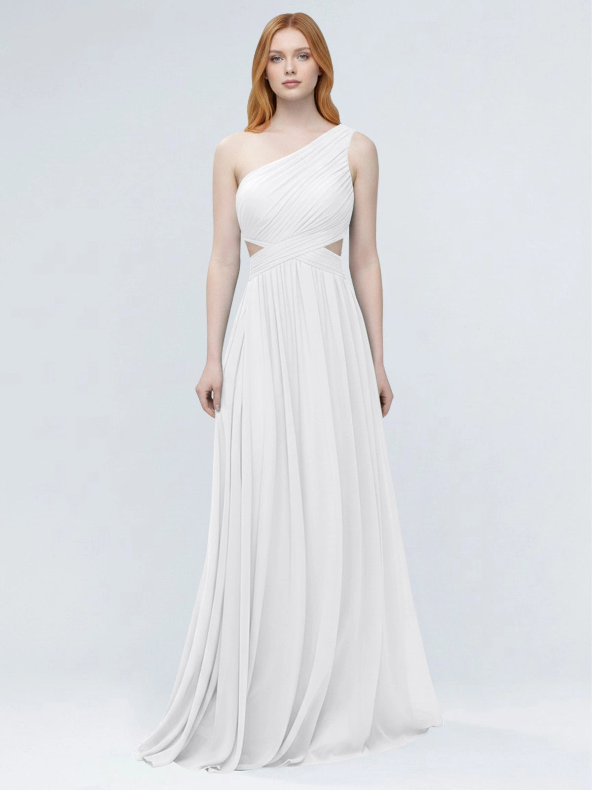 One-Shoulder Side Cut-Out Bridesmaid Dress 