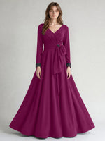 Stretch Satin Mother of the Bride Dress with Crystal