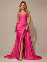 Silk-like Prom Dress with Appliques