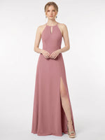 Chiffon Bridesmaid Dress with Halter 