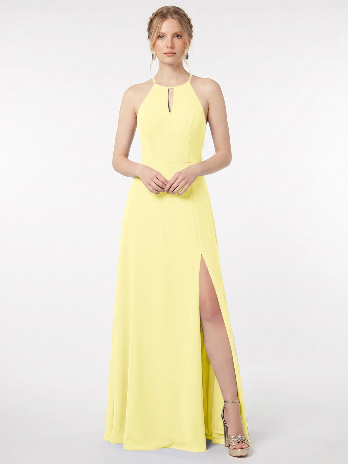 Chiffon Bridesmaid Dress with Halter 