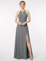 Chiffon Bridesmaid Dress with Halter 