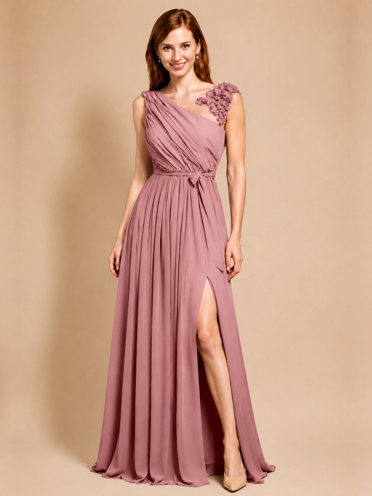 Chiffon Prom Dress with Appliques