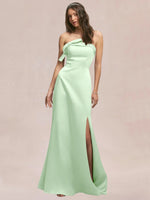 Satin Bow Accent Bridesmaid Dress 