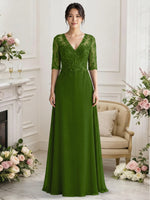 Lace Mother of the Bride Dress with Half Sleeves