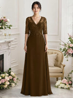 Lace Mother of the Bride Dress with Half Sleeves