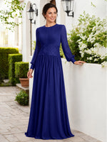 Chiffon Mother of the Bride Dress with Jewel Neckline 