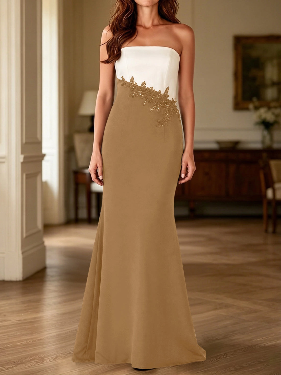 Trumpet Mother of the Bride Dress with Appliques