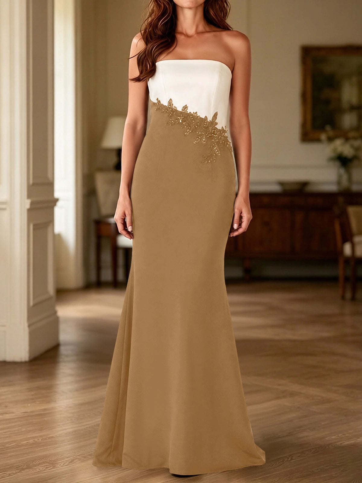 Trumpet Mother of the Bride Dress with Appliques
