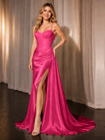 Silk-like Prom Dress with Appliques