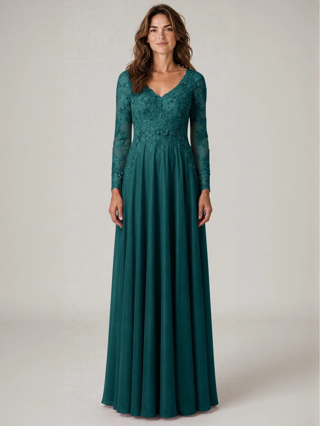A-line Mother of the Bride Dress with Appliques