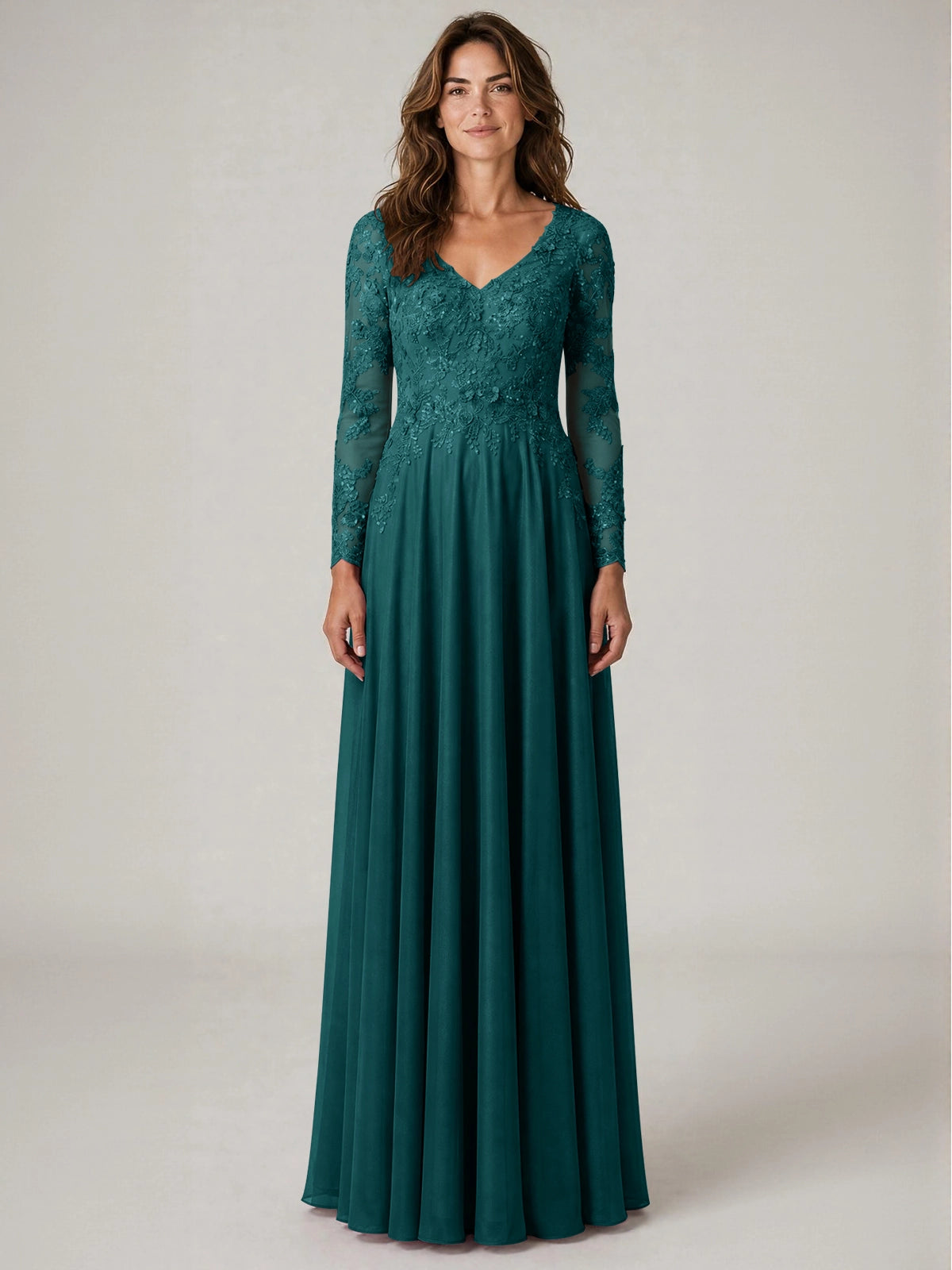A-line Mother of the Bride Dress with Appliques