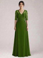 Lace Mother of the Bride Dress with Half Sleeves