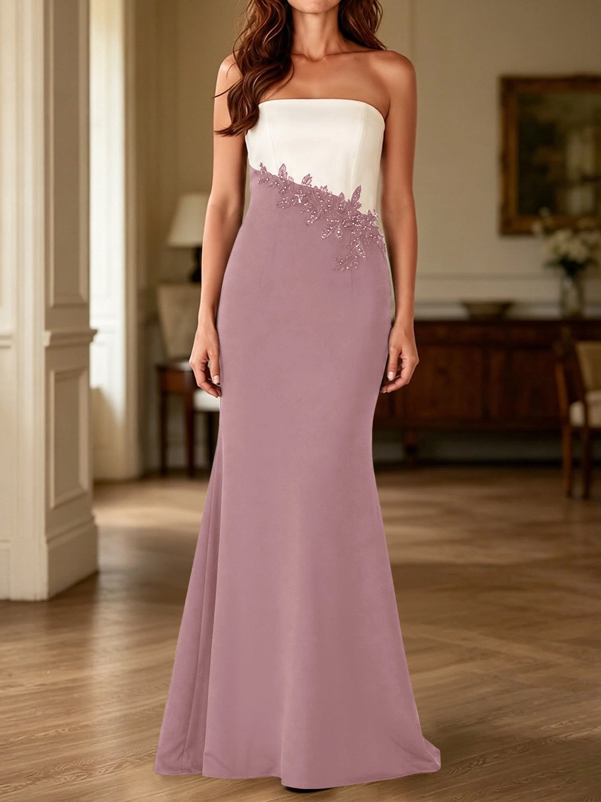 Trumpet Mother of the Bride Dress with Appliques