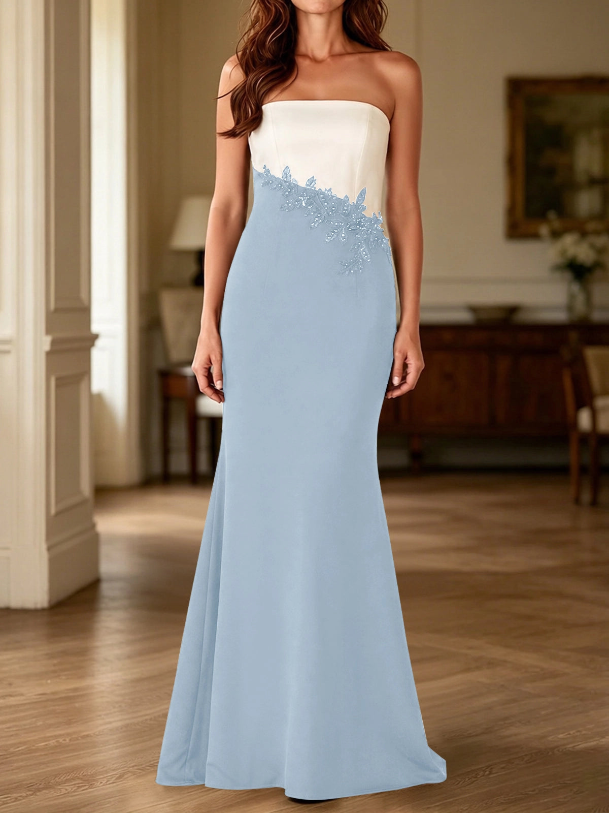 Trumpet Mother of the Bride Dress with Appliques