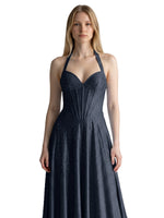 Halter Beaded Prom Dress 