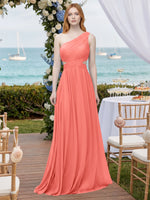 One-Shoulder Side Cut-Out Bridesmaid Dress 