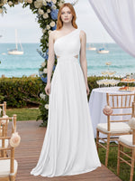 One-Shoulder Side Cut-Out Bridesmaid Dress 